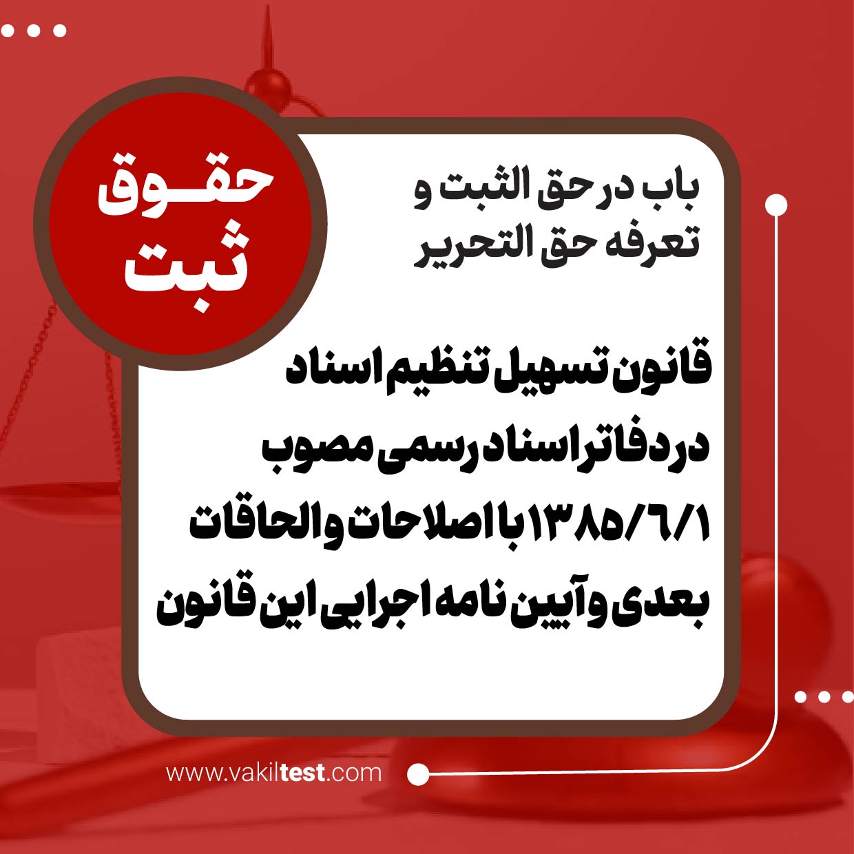 قانون تسهیل تنظیم اسناد در دفاتر اسناد رسمی مصوب با اصلاحات و الحاقات بعدی و آیین نامه اجرایی این قانون قانون تسهیل تنظیم اسناد در دفاتر اسناد رسمی مصوب 1385/6/1 با اصلاحات و القاحات بعدی و آیین نامه اجرایی این قانون - تصویر 1